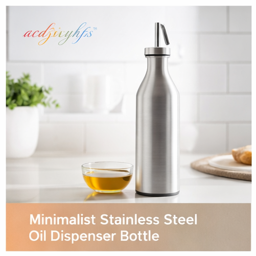 acdjsiyhfs™ Minimalist Stainless Steel Oil Dispenser Bottle – Leakproof Precision Pour