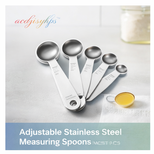 acdjsiyhfs™ Adjustable Stainless Steel Measuring Spoons – Magnetic Set (5 PCS)