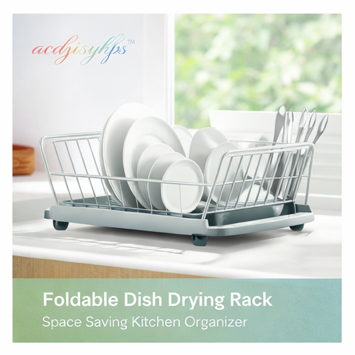 acdjsiyhfs™ Foldable Dish Drying Rack – Space Saving Organizer